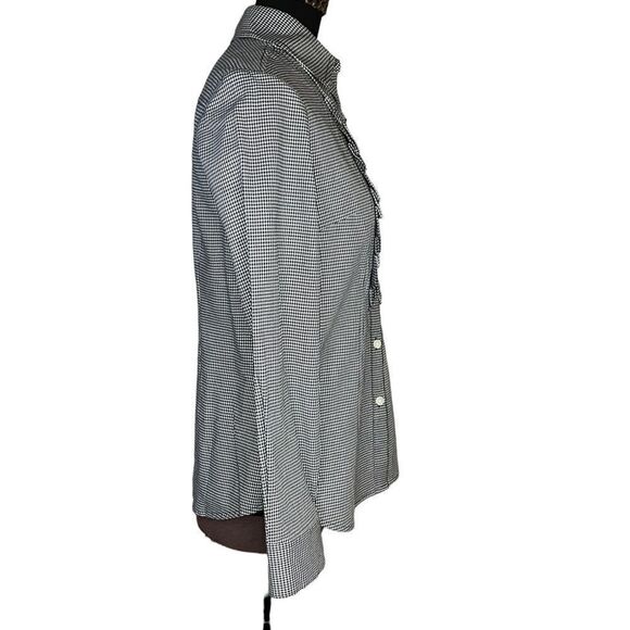 PENDELTON Woman's Shirt Size 6 Black and White Long Sleeve Pleated Front - Picture 5 of 16